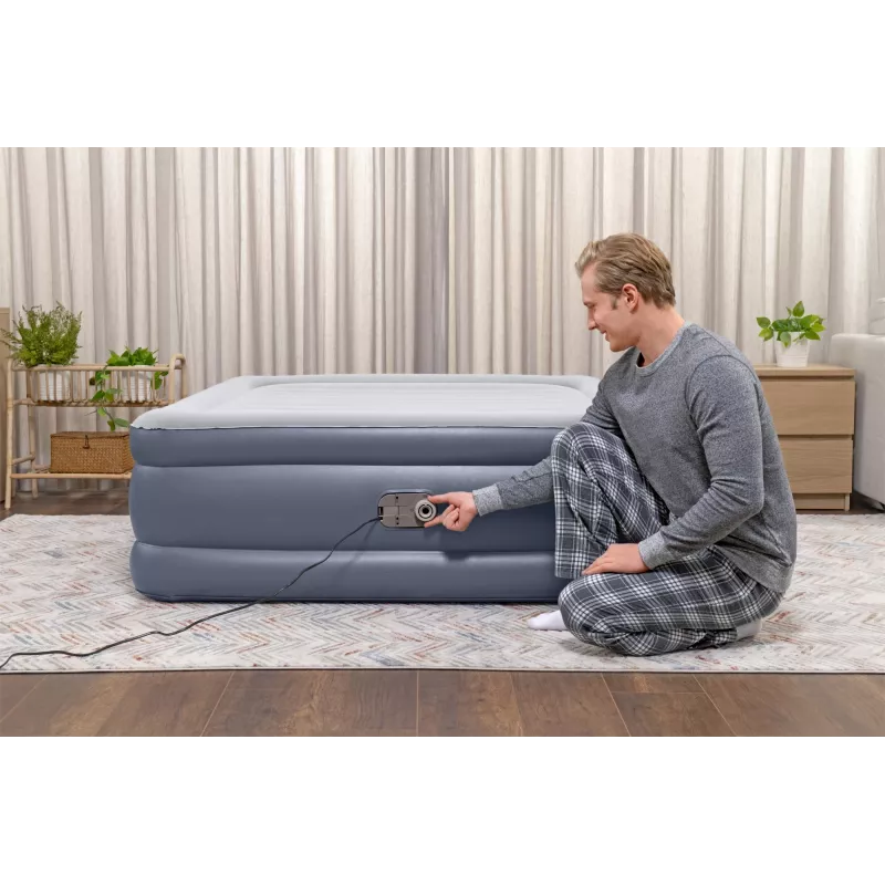 Bestway Tritech Queen täispuhutav madrats sisseehitatud vahelduvvoolupumba ja antimikroobse kattega 2,03 m x 1,52 m x 51 cm