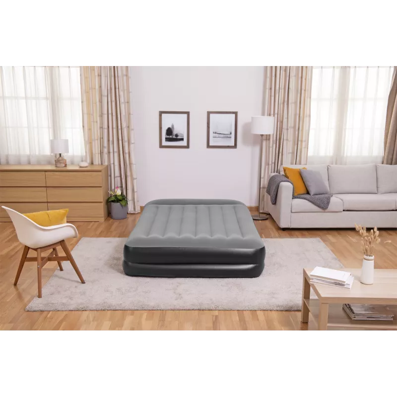 Bestway Tritech Air Mattress Queen koos Built-in AC Pump and Antimicrobial Coating 2.03 m x 1.52 m x 46 cm