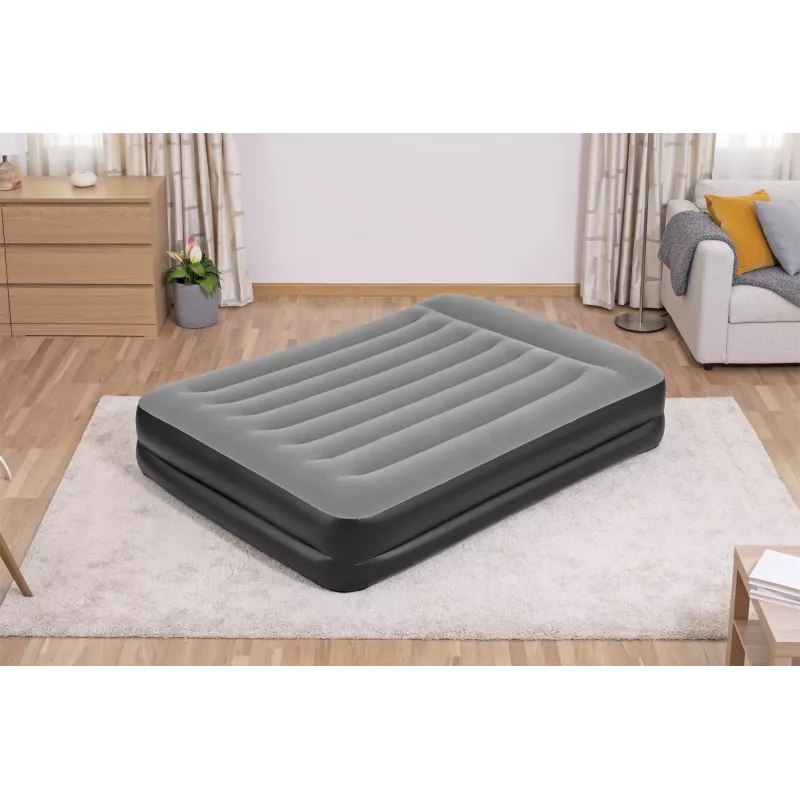 Bestway Tritech Air Mattress Queen koos Built-in AC Pump and Antimicrobial Coating 2.03 m x 1.52 m x 46 cm