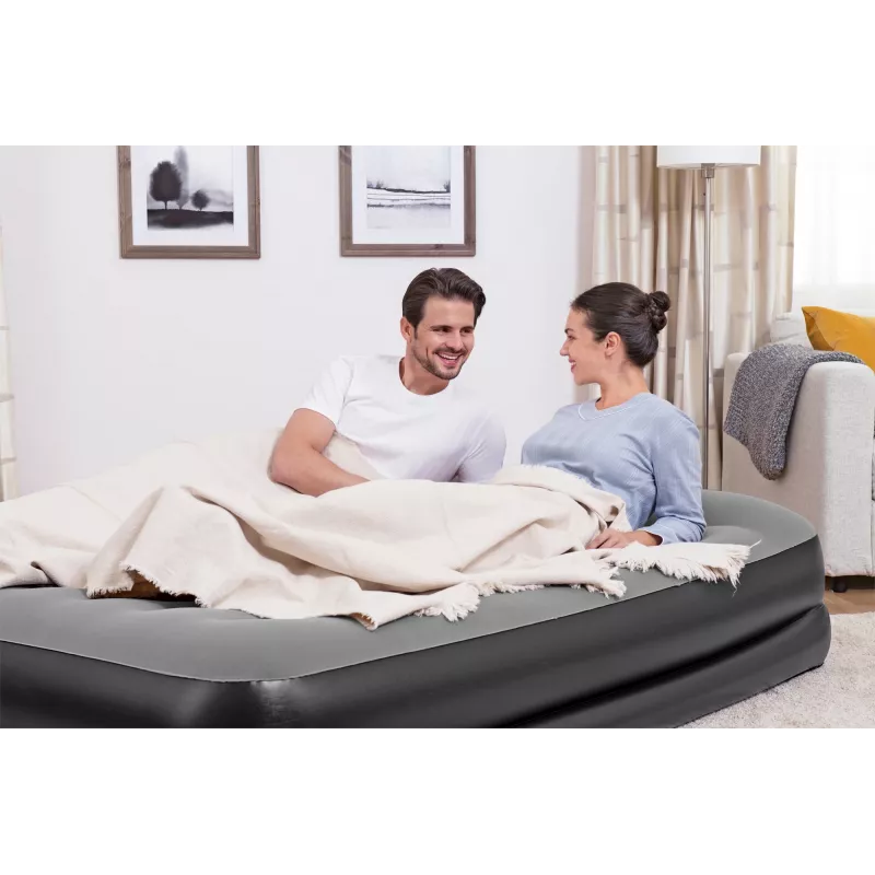 Bestway Tritech Air Mattress Queen koos Built-in AC Pump and Antimicrobial Coating 2.03 m x 1.52 m x 46 cm