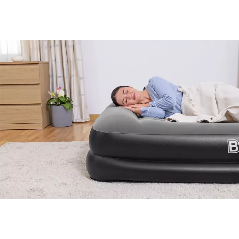 Bestway Tritech Air Mattress Queen koos Built-in AC Pump and Antimicrobial Coating 2.03 m x 1.52 m x 46 cm