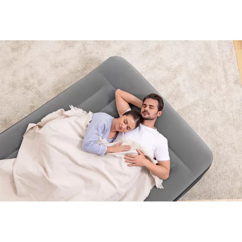 Bestway Tritech Air Mattress Queen koos Built-in AC Pump and Antimicrobial Coating 2.03 m x 1.52 m x 46 cm