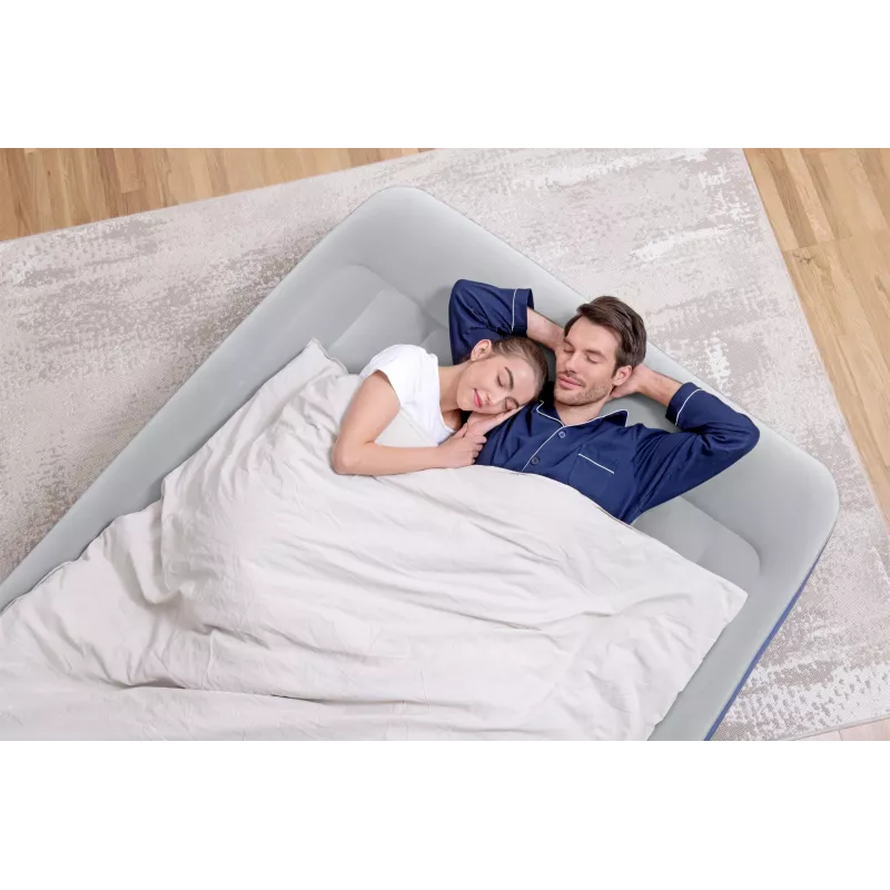 Bestway Tritech Air Mattress Queen koos Built-in AC Pump and Antimicrobial Coating 2.03 m x 1.52 m x 46 cm