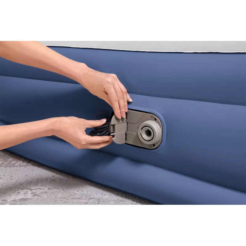 Bestway Tritech Air Mattress Queen koos Built-in AC Pump and Antimicrobial Coating 2.03 m x 1.52 m x 46 cm