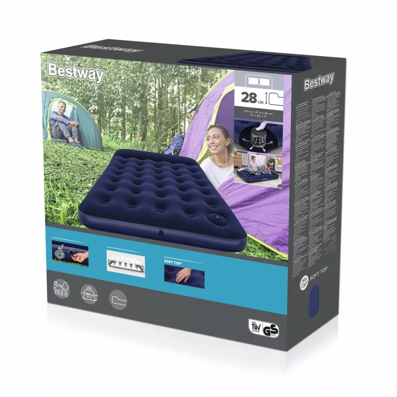 Bestway õhkmadrats täismõõdus sisseehitatud jalgpumbaga 1,91 m x 1,37 m x 28 cm