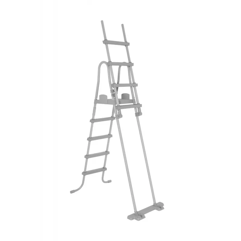 Bestway Flip & Lock maapealse basseini redel 1,32 m, Redel, Hall, Metall, Plast, 150 kg, 4 astet, EN16582