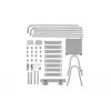 Bestway Flip & Lock maapealse basseini redel 1,32 m, Redel, Hall, Metall, Plast, 150 kg, 4 astet, EN16582