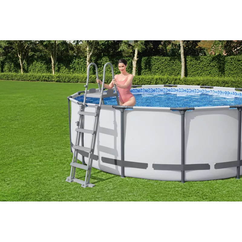 Bestway Flip & Lock maapealse basseini redel 1,32 m, Redel, Hall, Metall, Plast, 150 kg, 4 astet, EN16582
