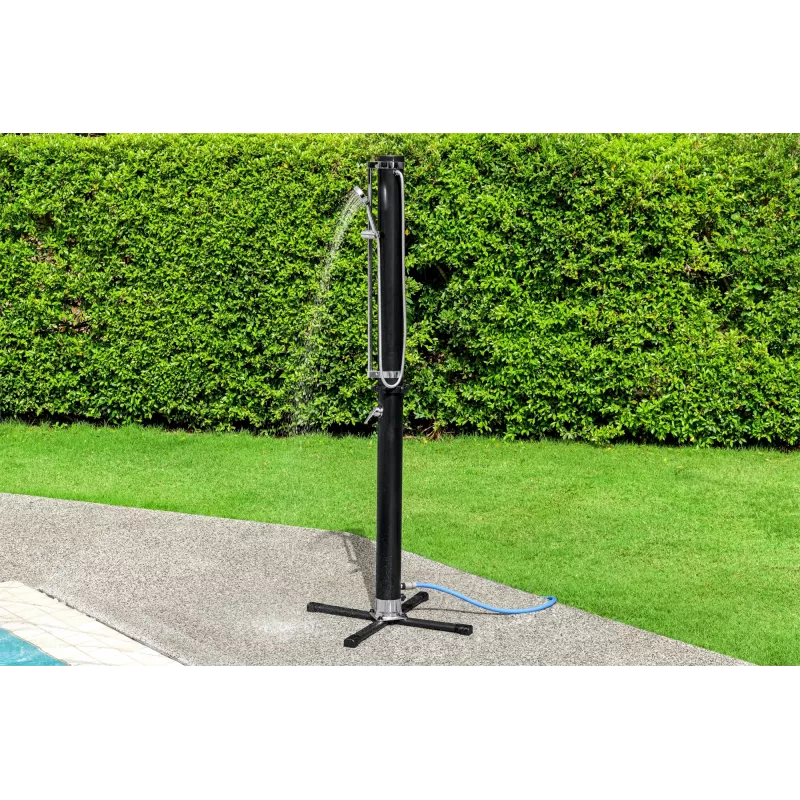 Bestway SolarFlow 5,2 galloni välistingimustes kasutatav dušš, eraldiseisev, must, metall, PVC, 20 L, EN1112, 620 mm