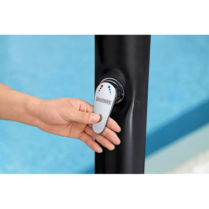 Bestway SolarFlow 5,2 galloni välistingimustes kasutatav dušš, eraldiseisev, must, metall, PVC, 20 L, EN1112, 620 mm