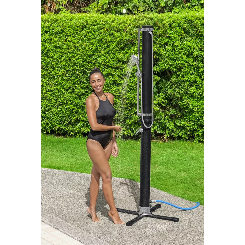 Bestway SolarFlow 5,2 galloni välistingimustes kasutatav dušš, eraldiseisev, must, metall, PVC, 20 L, EN1112, 620 mm