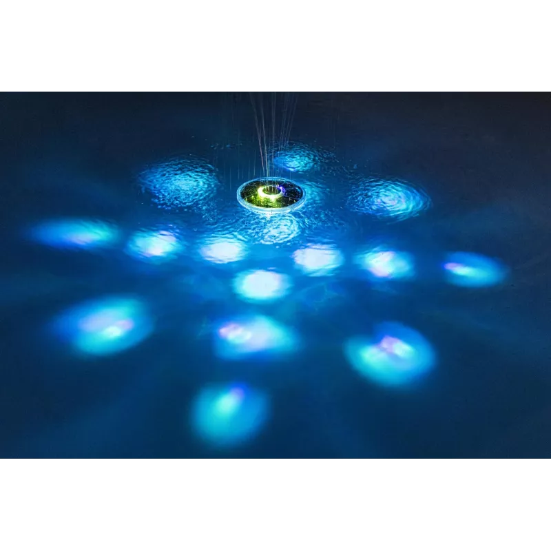 Bestway FloatBright päikeseenergial töötav LED-basseinipurskkaev, basseinipurskkaev, ABS, polüetüleentereftalaat (PET), roostevaba teras, EMC/EN60598/EN60335, aku, 5 V, 182 mm
