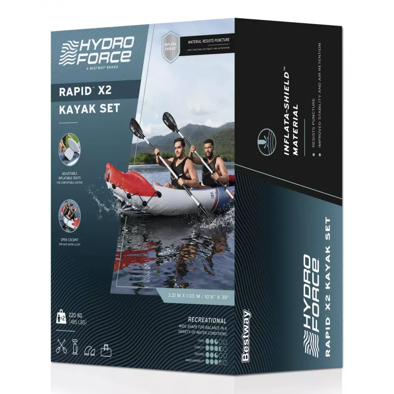 Bestway Hydro Force Rapid X2 täispuhutav kahekohaline süstakomplekt 3,21 m