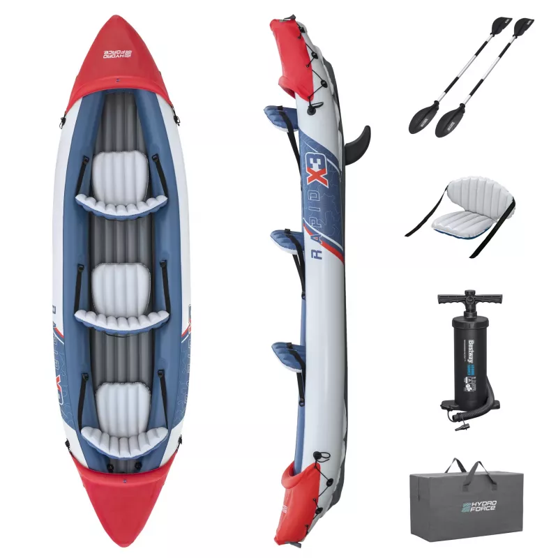 Bestway Hydro Force Rapid X3 täispuhutav 3-kohaline süstakomplekt 3,81 m