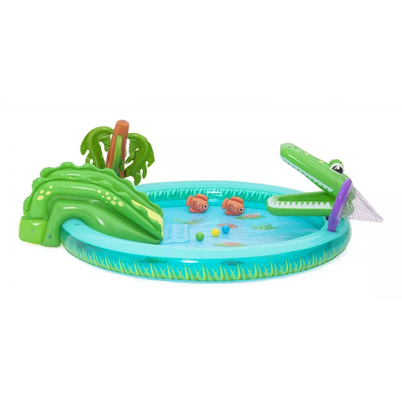 Bestway Crocodile Cove laste täispuhutav veemängukeskus ja bassein 2,24 m x 1,81 m x 72 cm