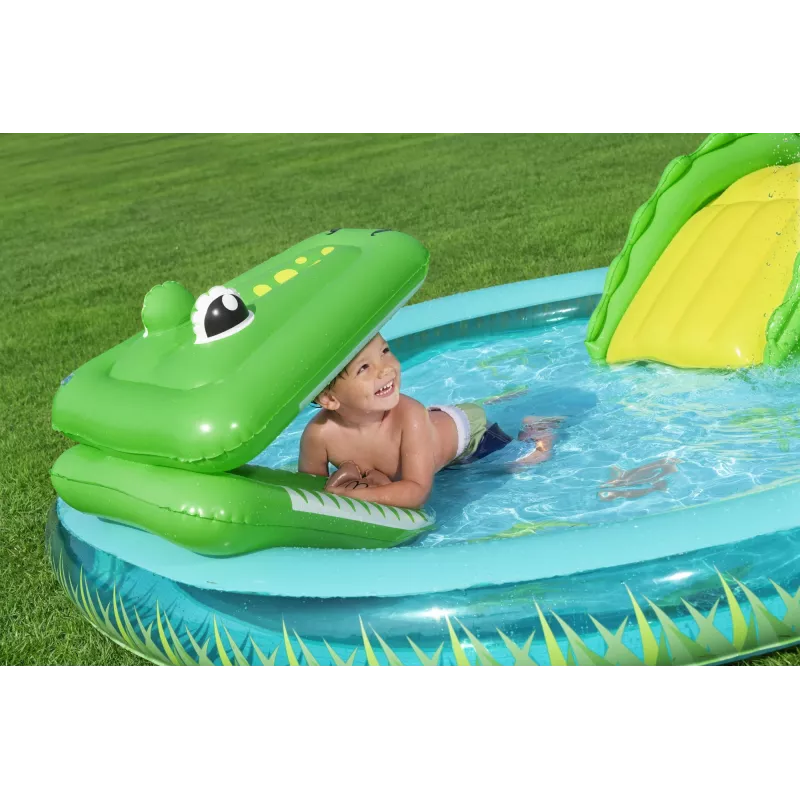 Bestway Crocodile Cove laste täispuhutav veemängukeskus ja bassein 2,24 m x 1,81 m x 72 cm
