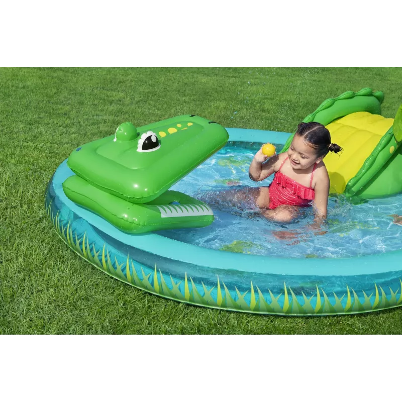 Bestway Crocodile Cove laste täispuhutav veemängukeskus ja bassein 2,24 m x 1,81 m x 72 cm