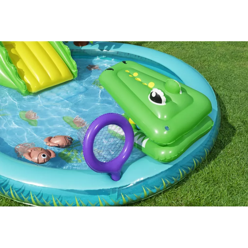 Bestway Crocodile Cove laste täispuhutav veemängukeskus ja bassein 2,24 m x 1,81 m x 72 cm