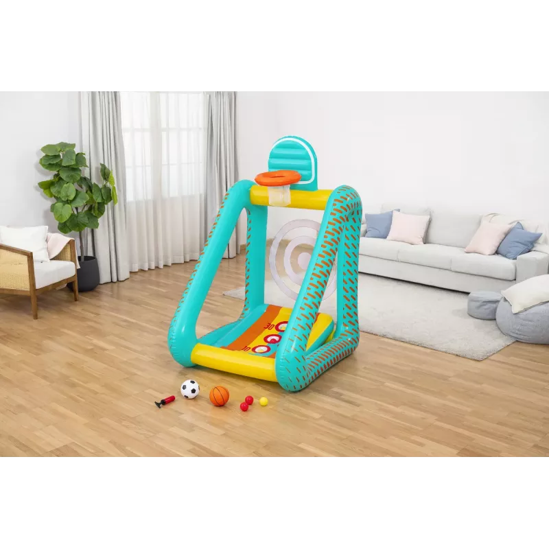 Bestway Perfect Aim 3-in-1 täispuhutav aiamäng, täispuhutav mängukeskus, 5 a, polüvinüülkloriid (PVC), mitmevärviline