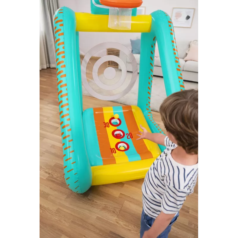 Bestway Perfect Aim 3-in-1 täispuhutav aiamäng, täispuhutav mängukeskus, 5 a, polüvinüülkloriid (PVC), mitmevärviline