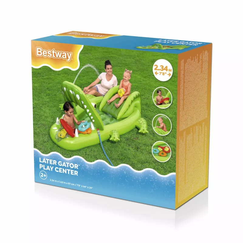 Bestway Later Gator laste täispuhutav veemängukeskus ja bassein 2,34 m x 1,63 m x 87 cm