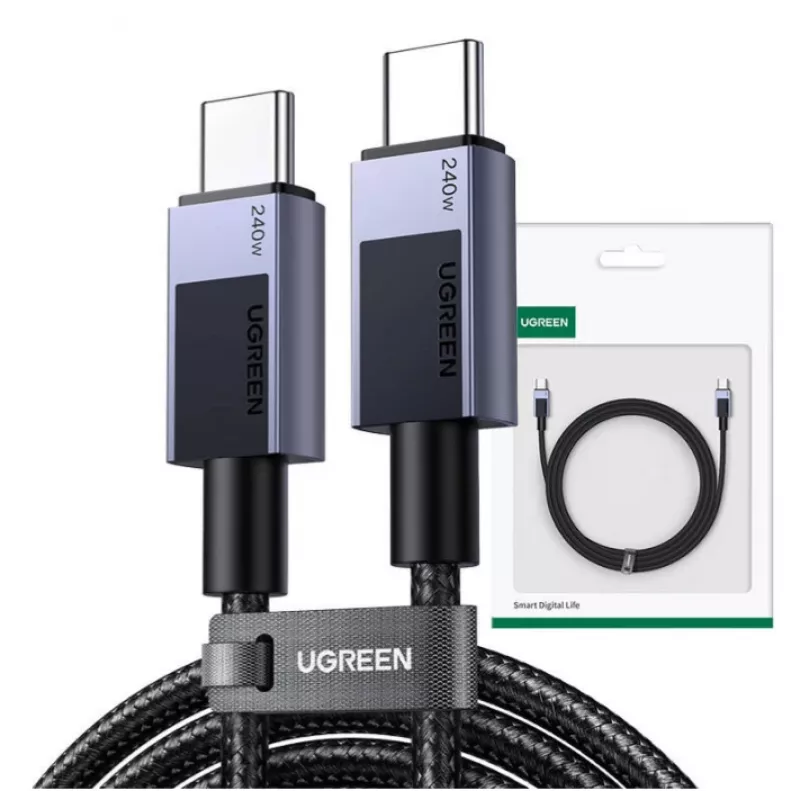 Ugreen 45068 USB-kaabel 2 m USB C 0,48 Gbit/s 240 W Must, Hall