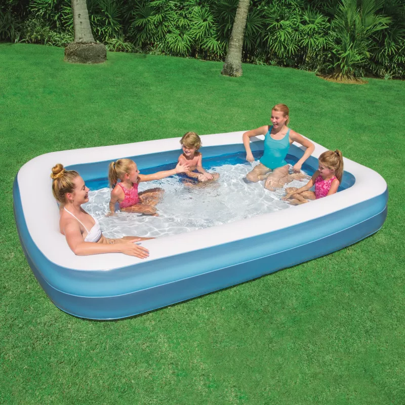 Bestway täispuhutav sinine ristkülikukujuline perebassein 3,05 m x 1,83 m x 46 cm