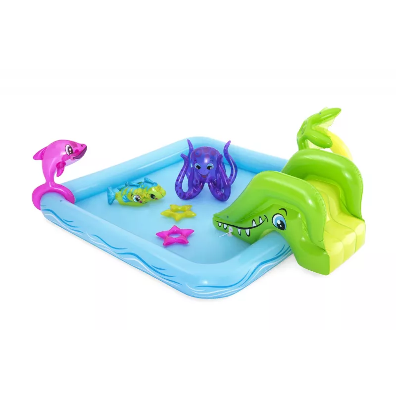 Bestway Play Center Fantastic Aquarium mängukeskus, täispuhutav bassein, 308 L, kaheksa kujuline, 2-a., vinüül, mitmevärviline