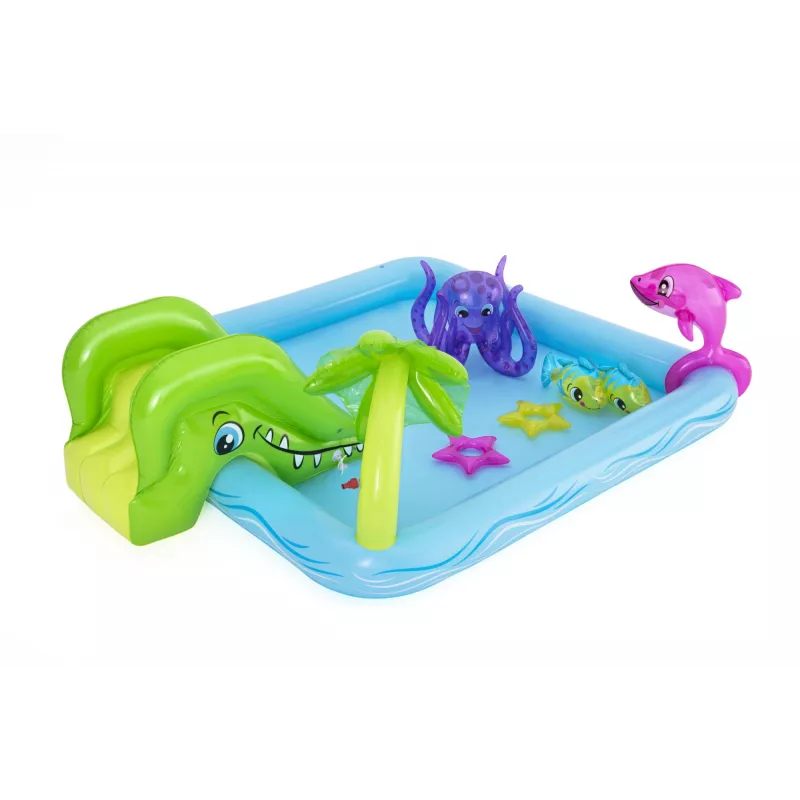 Bestway Play Center Fantastic Aquarium mängukeskus, täispuhutav bassein, 308 L, kaheksa kujuline, 2-a., vinüül, mitmevärviline