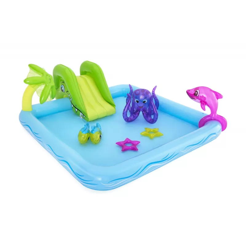 Bestway Play Center Fantastic Aquarium mängukeskus, täispuhutav bassein, 308 L, kaheksa kujuline, 2-a., vinüül, mitmevärviline