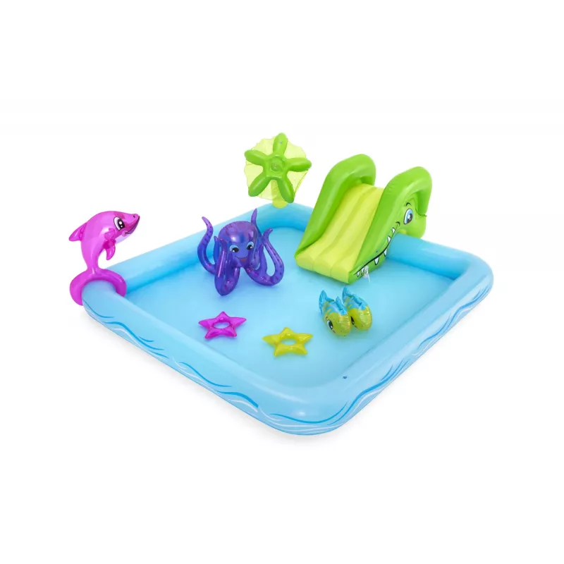 Bestway Play Center Fantastic Aquarium mängukeskus, täispuhutav bassein, 308 L, kaheksa kujuline, 2-a., vinüül, mitmevärviline
