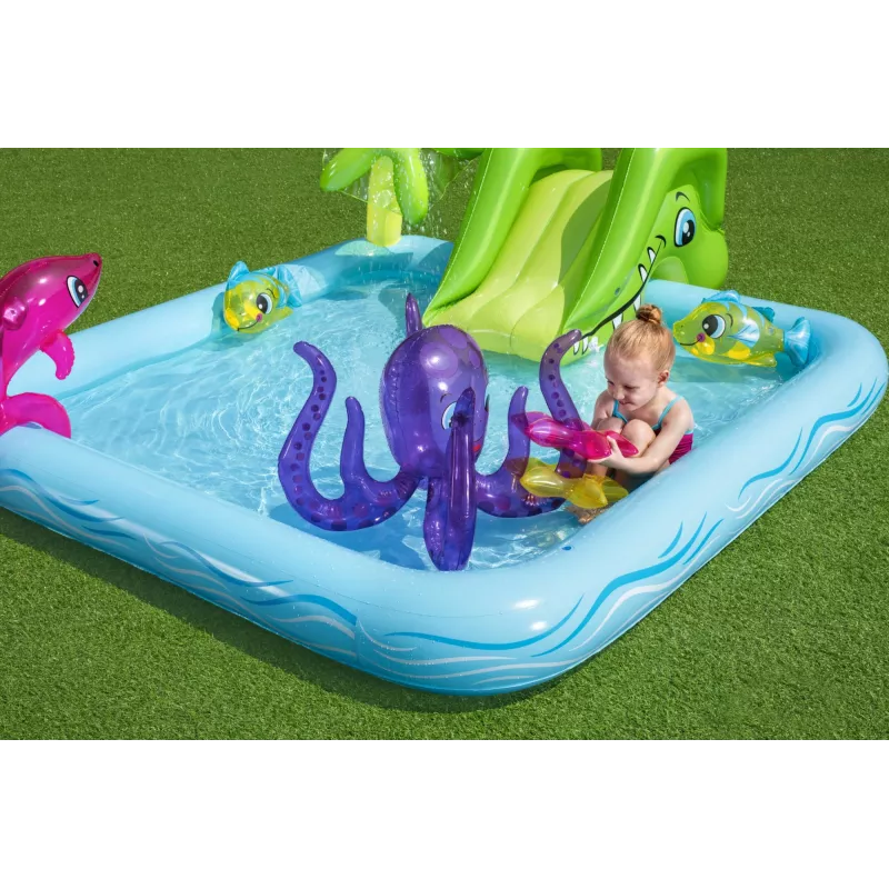 Bestway Play Center Fantastic Aquarium mängukeskus, täispuhutav bassein, 308 L, kaheksa kujuline, 2-a., vinüül, mitmevärviline