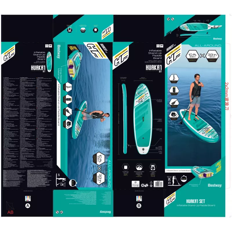 Bestway Hydro-Force 10' x 33 tolli x 6 tolli/3,05 m x 84 cm x 15 cm HuaKa'i komplekt