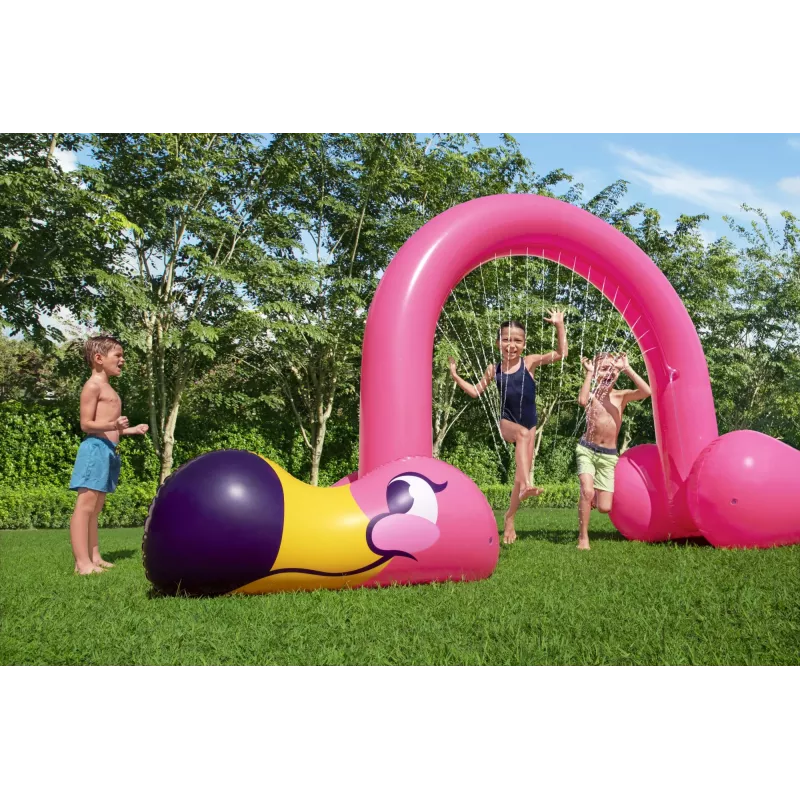 Bestway 11'2″ x 43″ x 6'4″/3.40m x 1.10m x 1.93m Jumbo Flamingo vihmuti