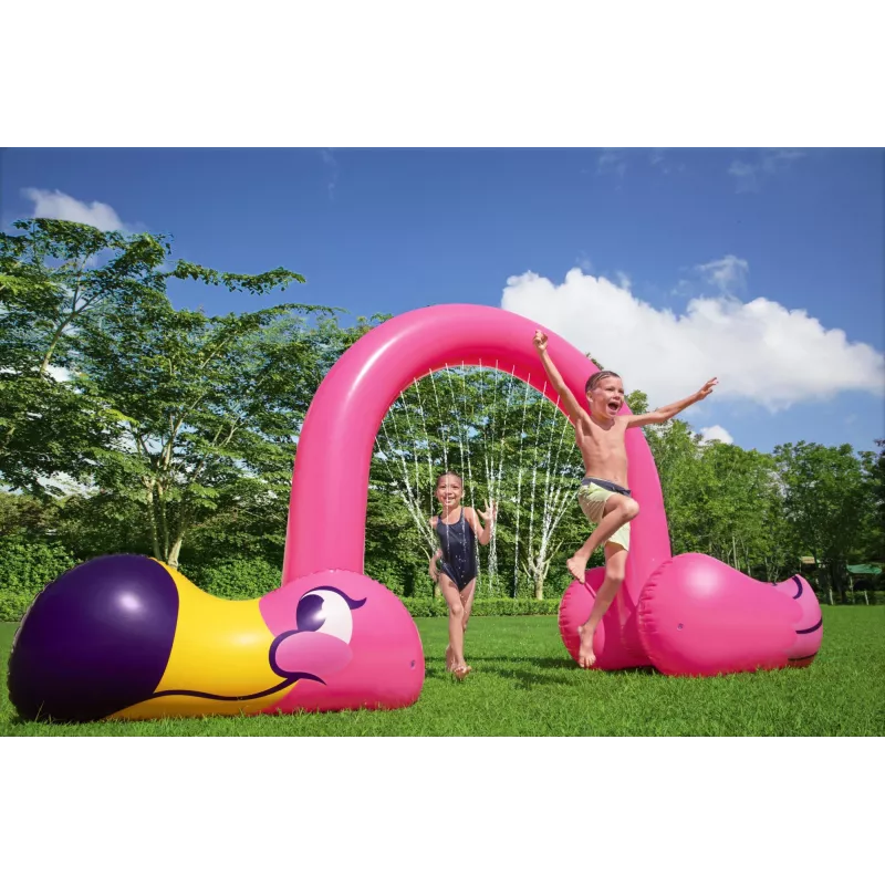 Bestway 11'2″ x 43″ x 6'4″/3.40m x 1.10m x 1.93m Jumbo Flamingo vihmuti