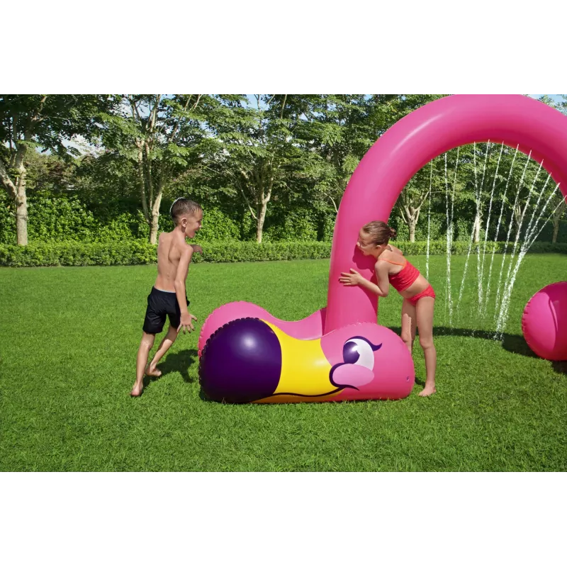 Bestway 11'2″ x 43″ x 6'4″/3.40m x 1.10m x 1.93m Jumbo Flamingo vihmuti