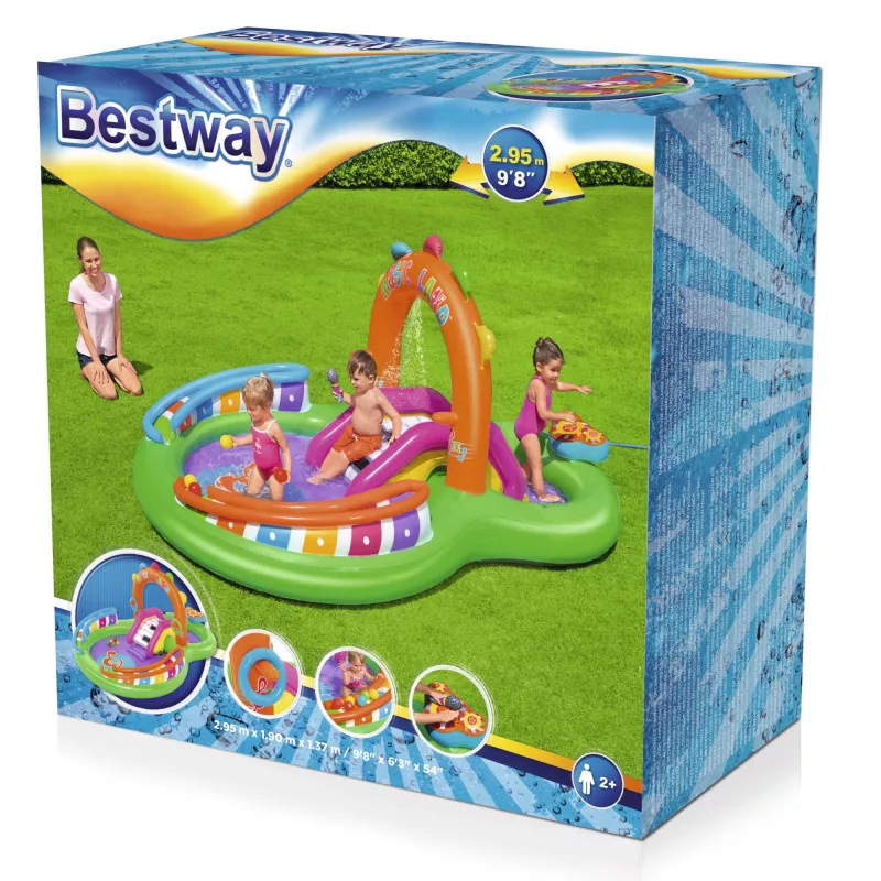 Bestway 9'8 tolli x 6'3 tolli x 54 tolli/2.95m x 1.90m x 1.37m Sing 'n Splash mängukeskus