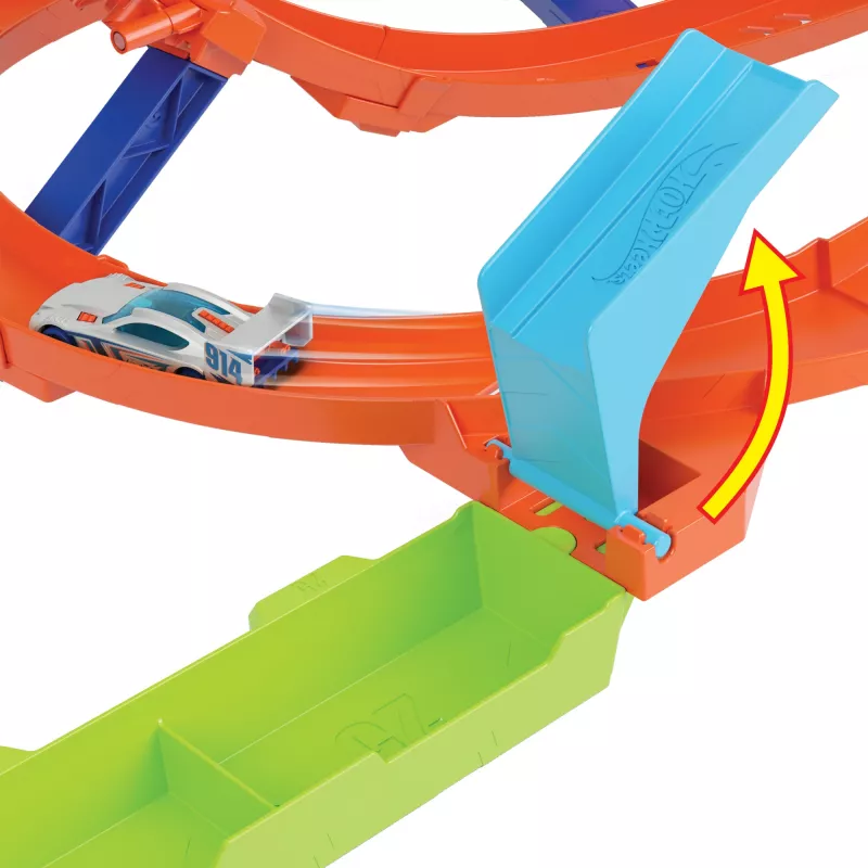 Hot Wheels Action Loop Cyclone väljakutse rajakomplekt 1:64 mõõtkavas mänguautoga, lihtne hoiustamine