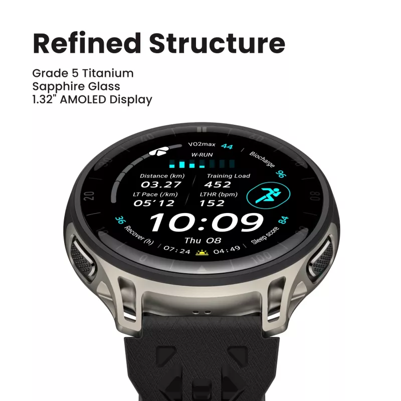 Amazfit Cheetah 2 Pro 3.35 cm (1.32 tolli) AMOLED 48 mm digitaalne 466 x 466 pikslit puutetundlik titaan Wi-Fi