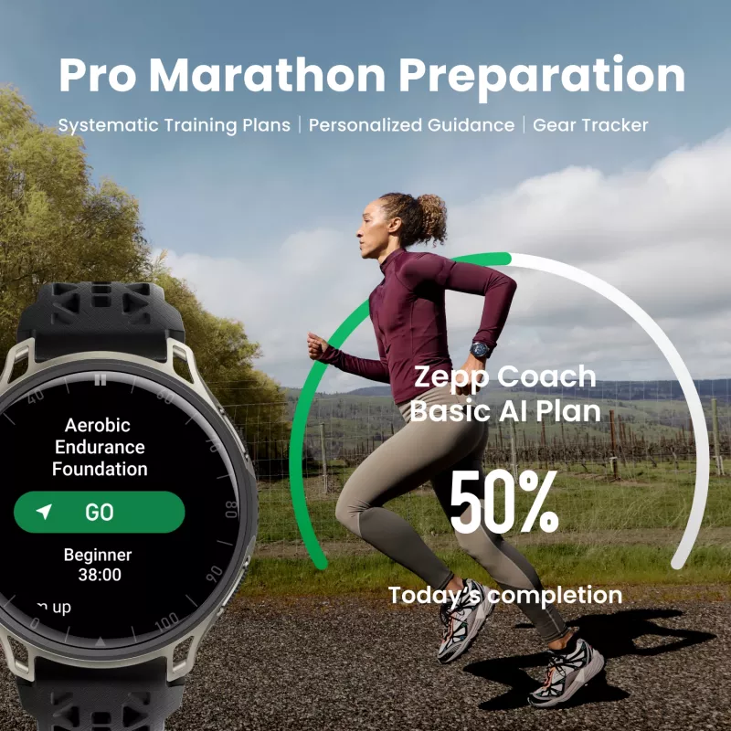 Amazfit Cheetah 2 Pro 3.35 cm (1.32 tolli) AMOLED 48 mm digitaalne 466 x 466 pikslit puutetundlik titaan Wi-Fi