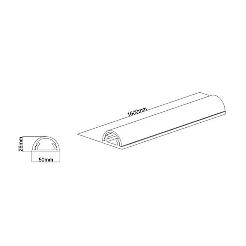 Multibrackets M Universal kaabel Cover Valge 50mm-W 1600-L, valge, alumiinium, 50 mm, 1 tk, 64 mm, 1620 mm