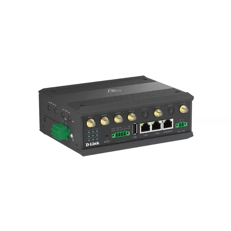 D-Link 5G IIoT võrgulüüs, mobiilsidevõrgu lüüs, must, Gigabit Ethernet, 10,100,1000 Mbit/s, 802.11a, 802.11b, 802.11g, Wi-Fi 4 (802.11n), Wi-Fi 5 (802.11ac), 300,866 Mbit/s