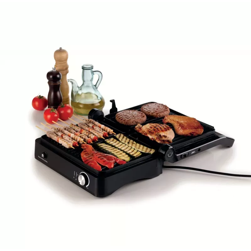Ariete 1934 MetalGrill 3in1, elektrigrill segagrillimiseks, 2000 W, 3 toiduvalmistusrežiimi, mittenakkuvad plaadid, hõbedane/must
