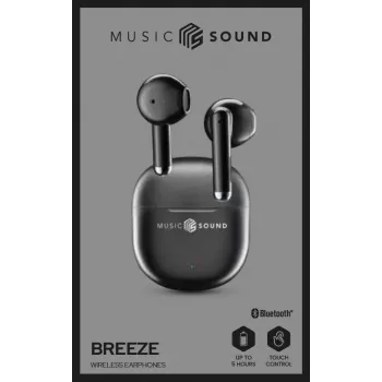 Music Sound Breeze kapslikujulised Bluetooth-kõrvaklapid värvilise ümbrisega