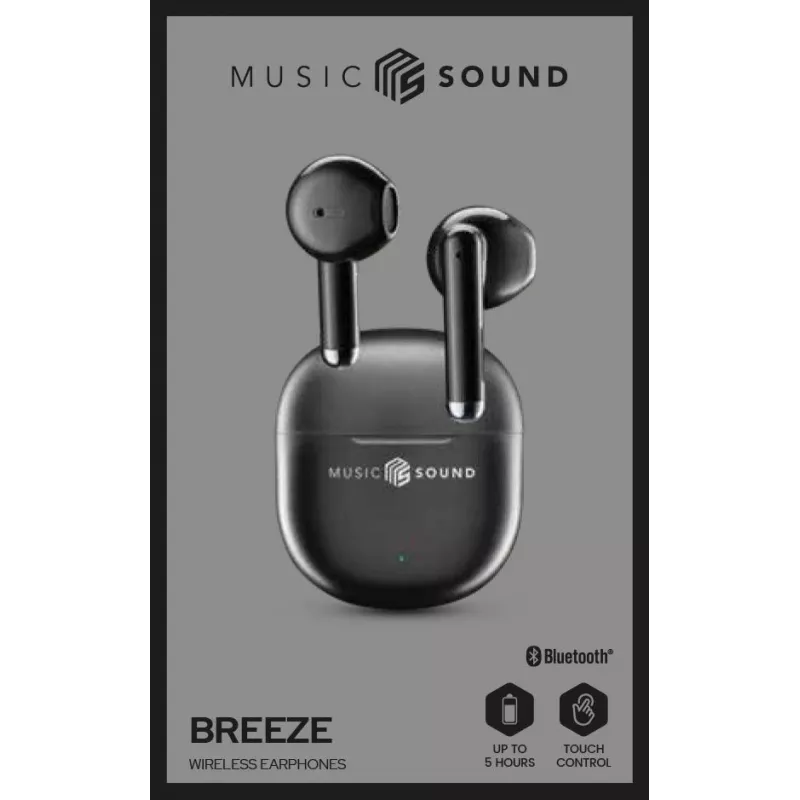 Music Sound Breeze kapslikujulised Bluetooth-kõrvaklapid värvilise ümbrisega
