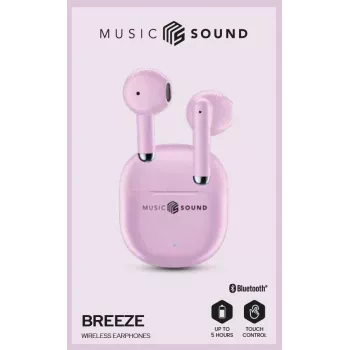 Music Sound Breeze kapslikujulised Bluetooth-kõrvaklapid värvilise ümbrisega