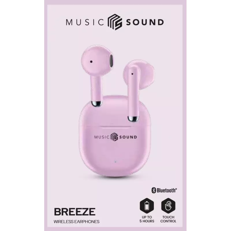 Music Sound Breeze kapslikujulised Bluetooth-kõrvaklapid värvilise ümbrisega