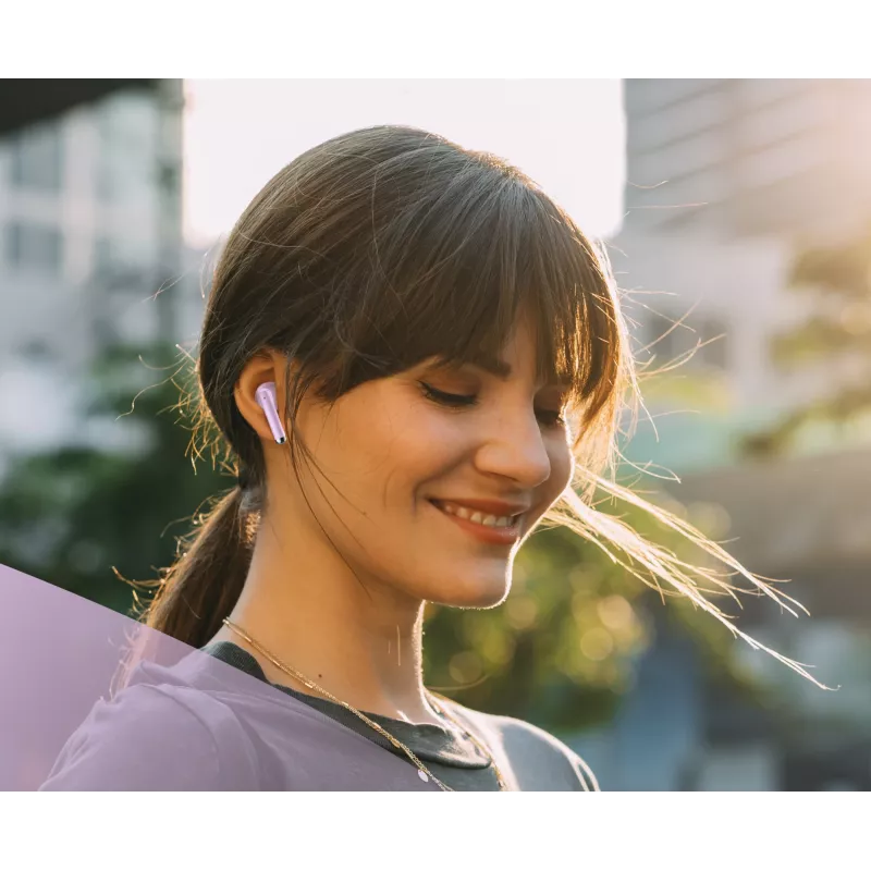 Music Sound Breeze kapslikujulised Bluetooth-kõrvaklapid värvilise ümbrisega