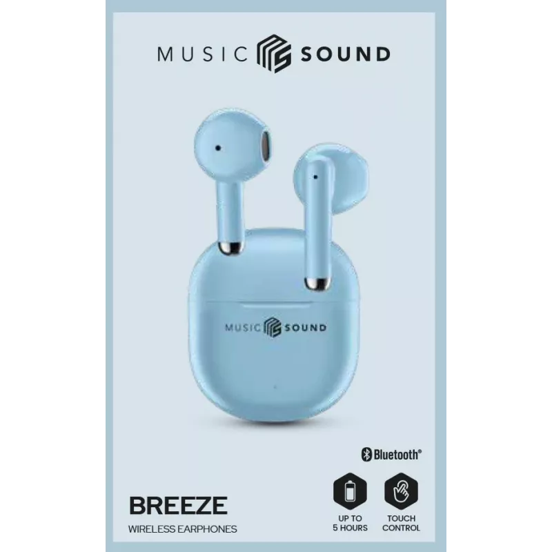 Music Sound Breeze kapselkujulised Bluetooth-kõrvaklapid värvilise ümbrisega