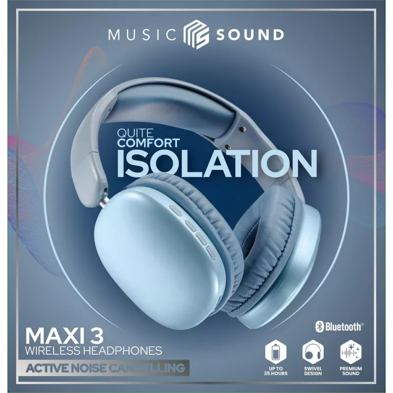 Music Sound MAXI3 MAXI3 juhtmevabad kõrvaklapid aktiivse mürasummutusega